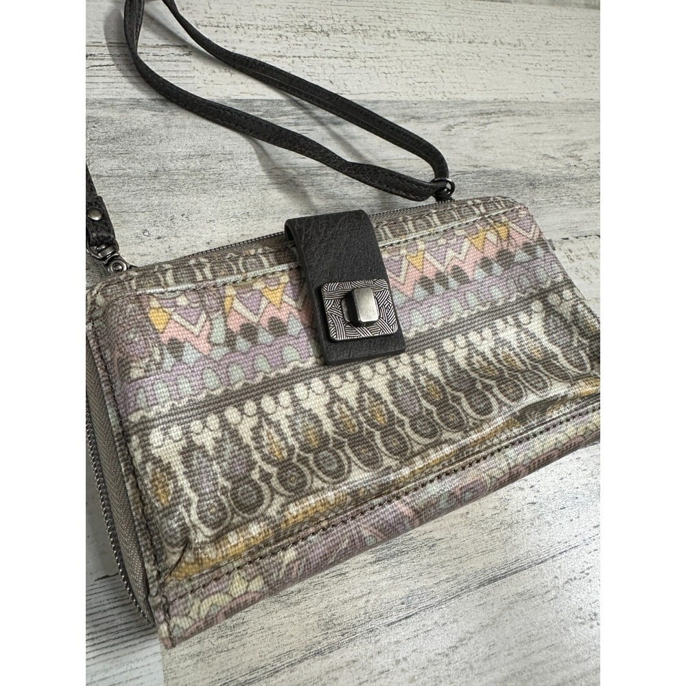 Sakroots Zip Around Crossbody Wallet Cardholder Purse Bag Aztec Tribal Pattern